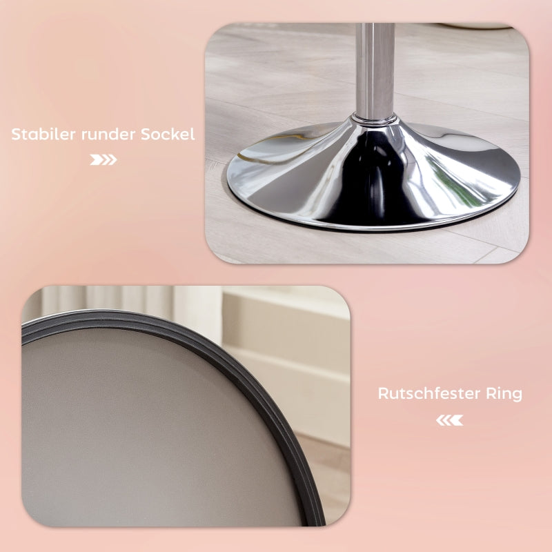 Bar Stool, Height-Adjustable Swivel Counter Stool, Pink Corduroy