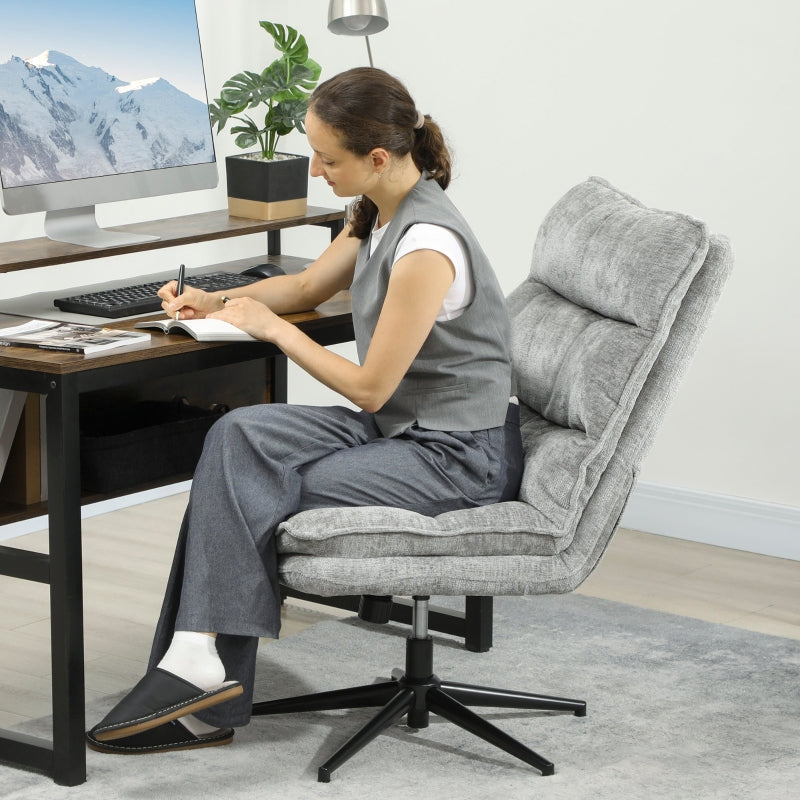 Bürostuhl ohne Armlehnen, drehbar, gepolstert, höhenverstellbar, Stahl, Grau