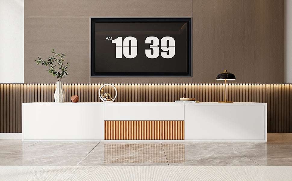 Modern Low TV Stand 180x34x30cm Unique Projector Design