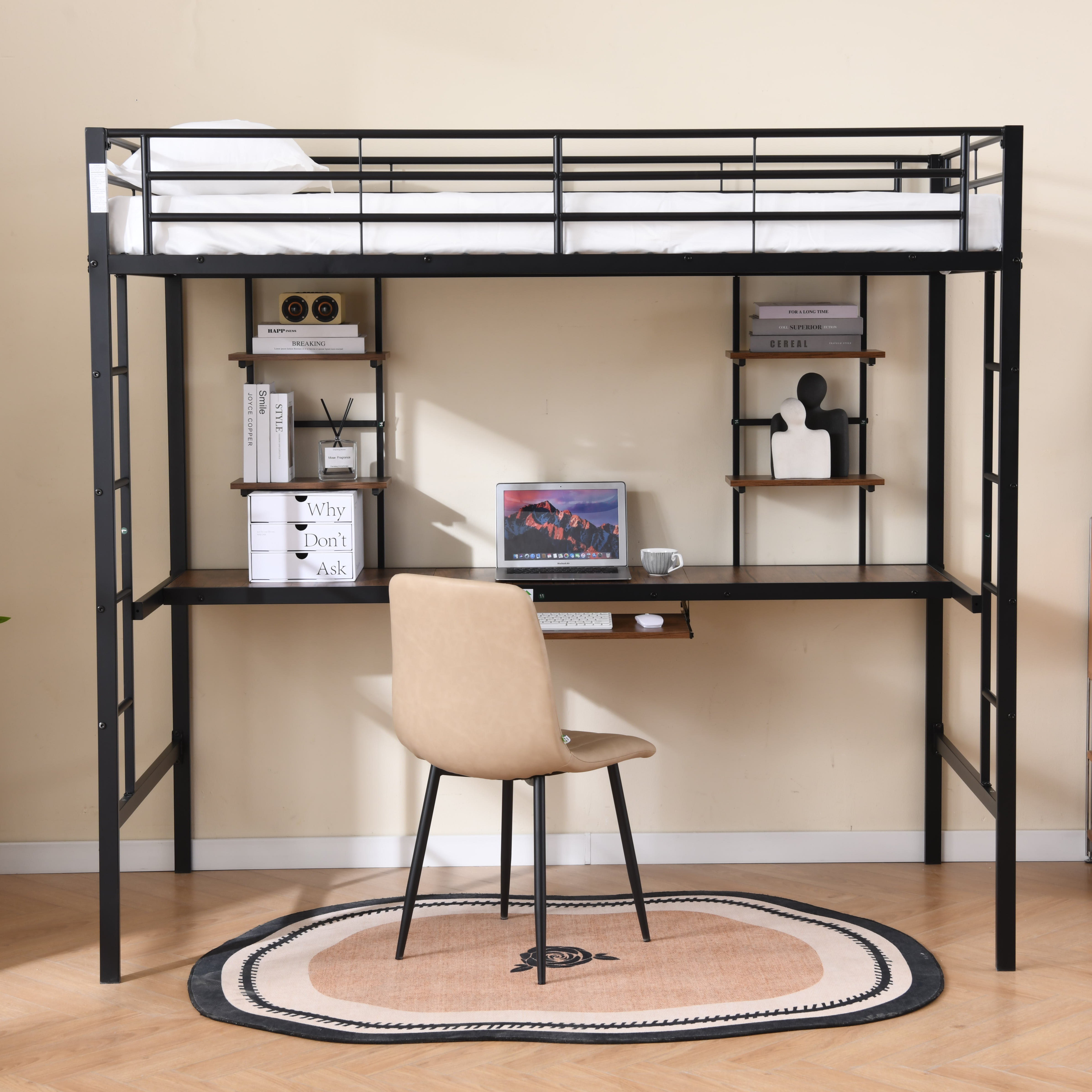 Metal Bed 190x90cm Multifunctional Space-Saving