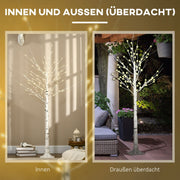 Artificial Birch Tree, LED Warm White Light, Realistic White Bark