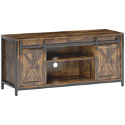 TV Cabinet, Stand for TVs up to 60 inches, 2 Cabinets 2 Shelves, Brown