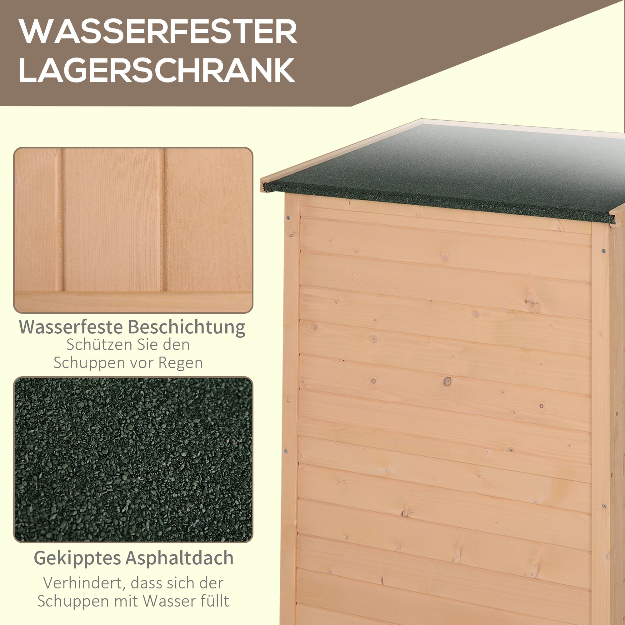 Garden Shed Tool Shed with Shelves Fir Natural Wood