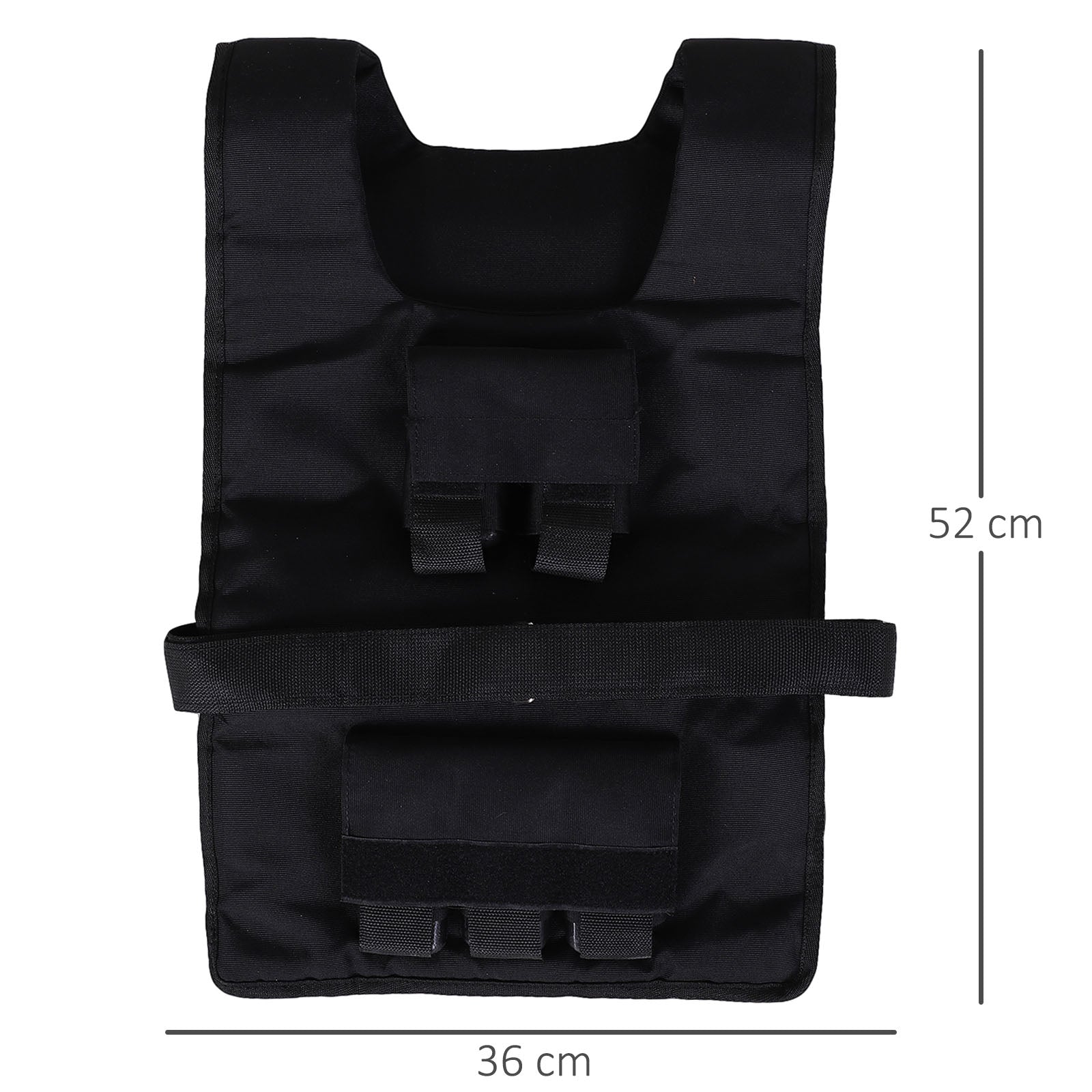 Training Vest 30 kg Adjustable Strength Oxford Iron Black