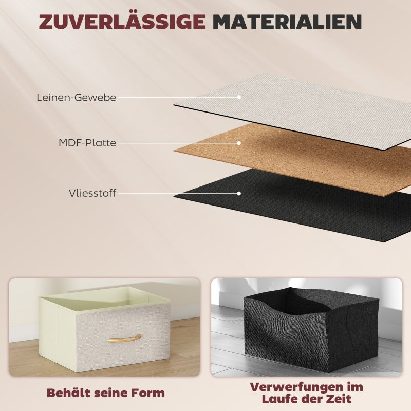 Schlafzimmer-Kommode, 8 Stoffschubladen, Stahl, Beige