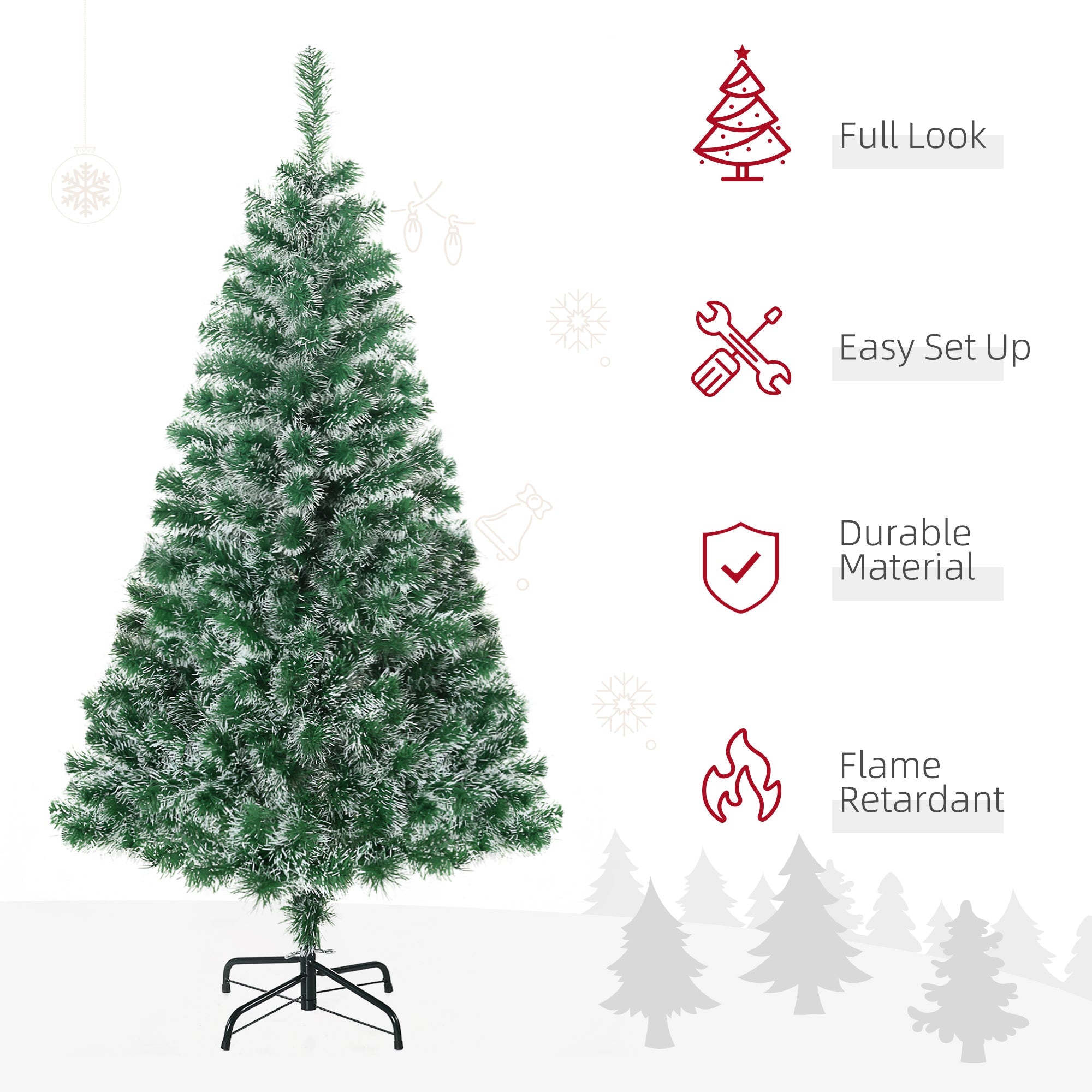 Artificial Christmas Tree, 1.5M, 416 Branches, PET, Green