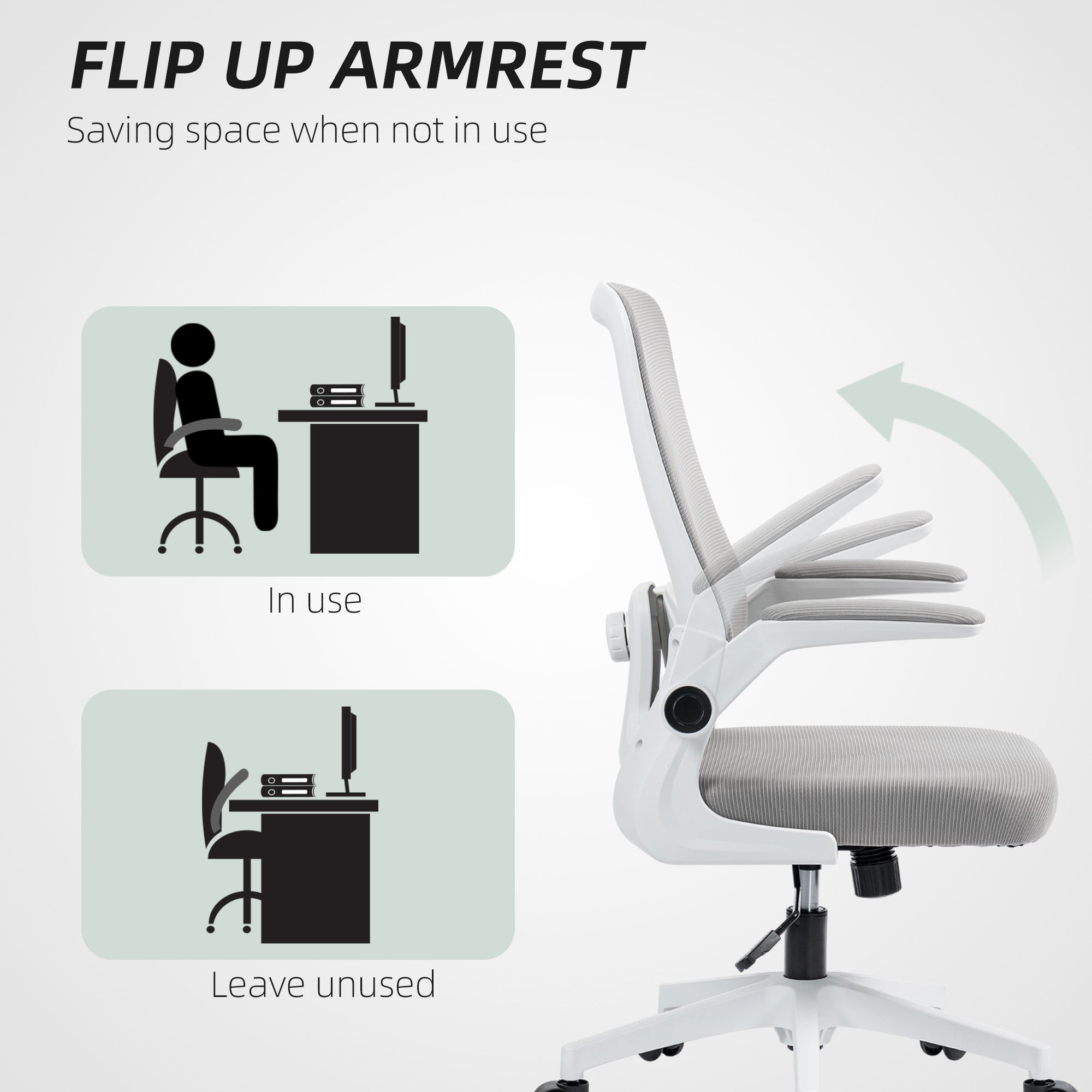 Office Chair Adjustable Mesh Back - Grey