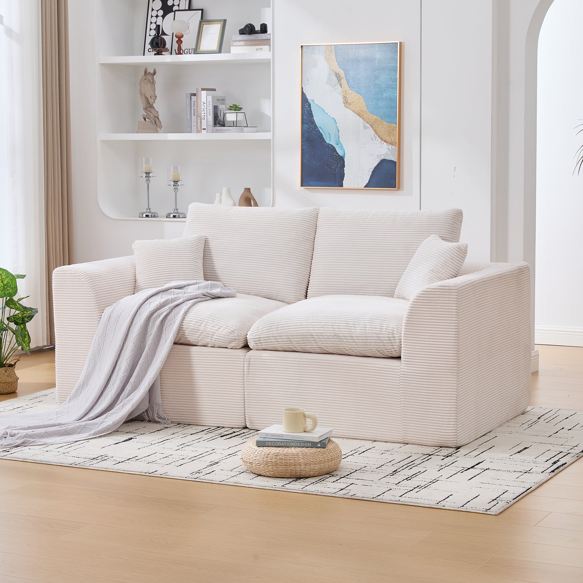 Sofa Two-Seater Modern Minimalist Nordic Style - Fabric