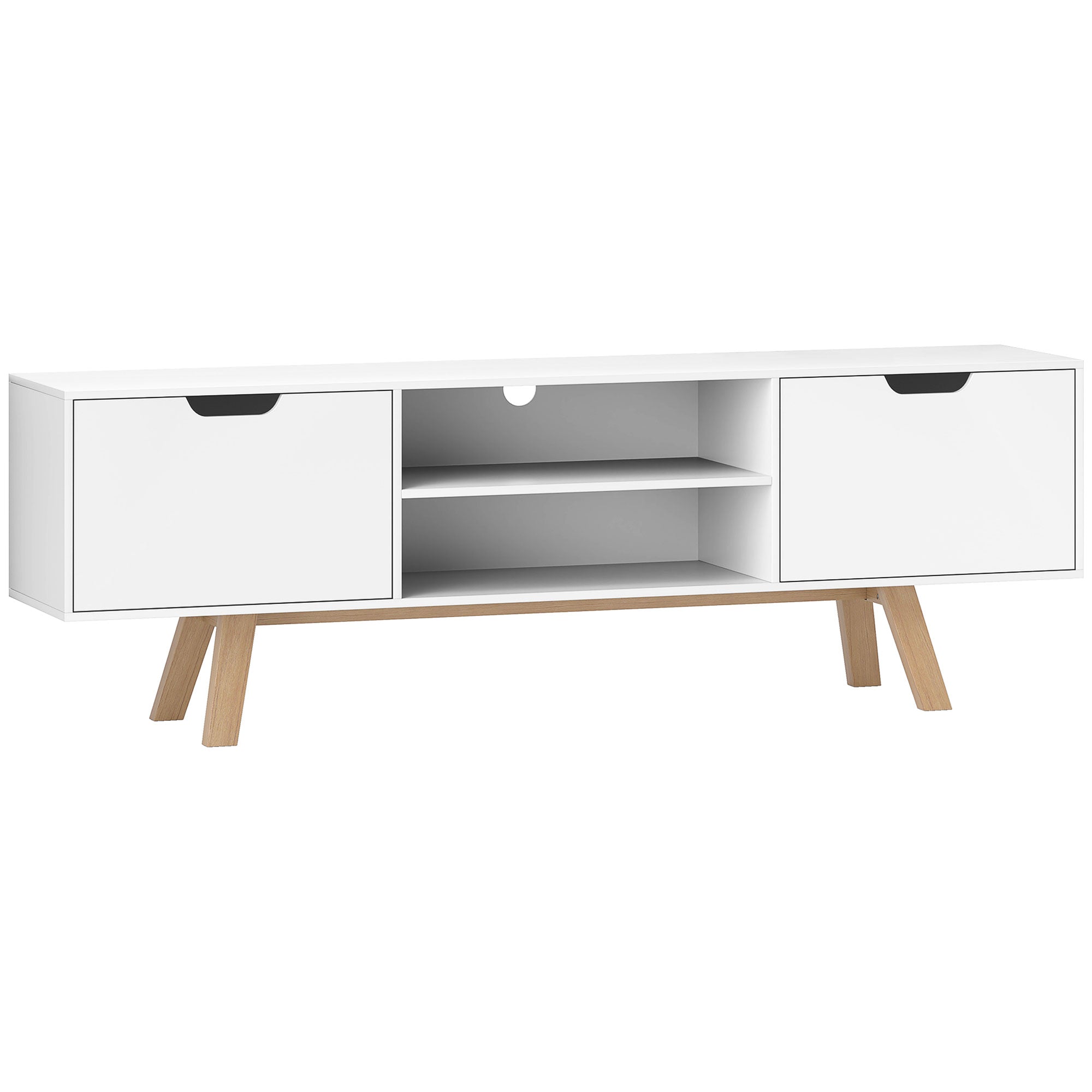 TV Cabinet, 65 inch TV Stand with Shelves, White