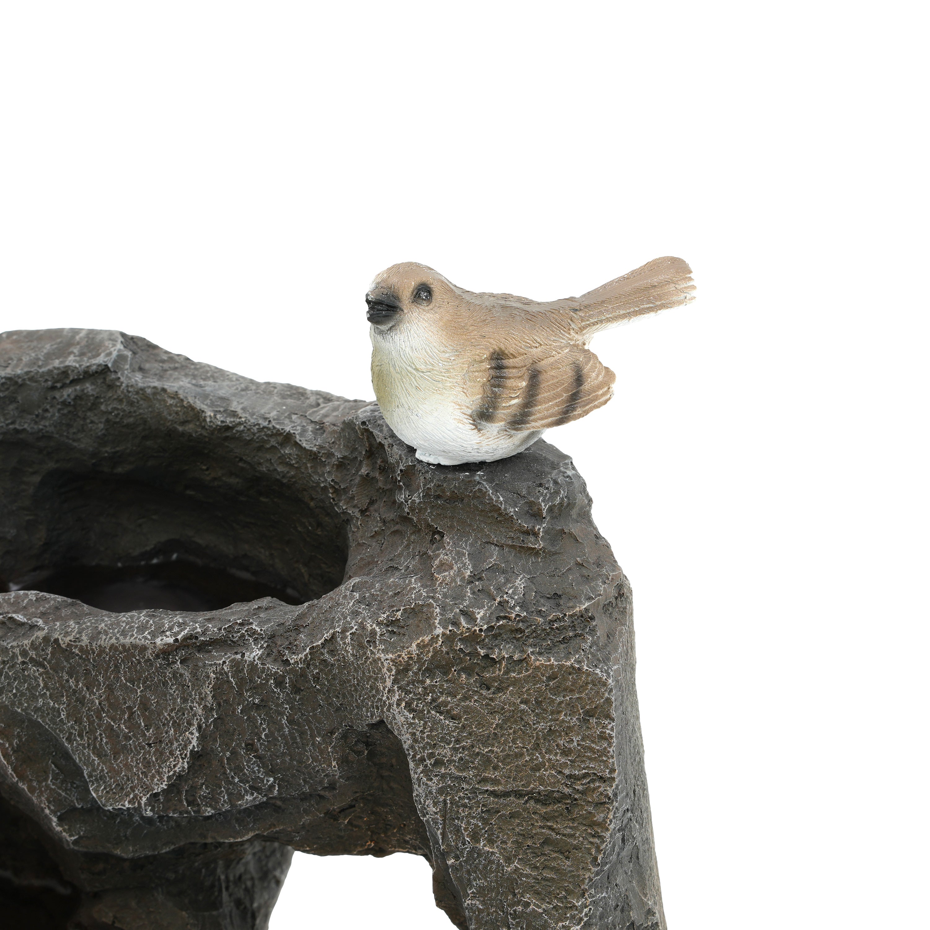 Natural Zen LED Outdoor Fountain for Garden and Terrace, 47 cm, Stone Grey