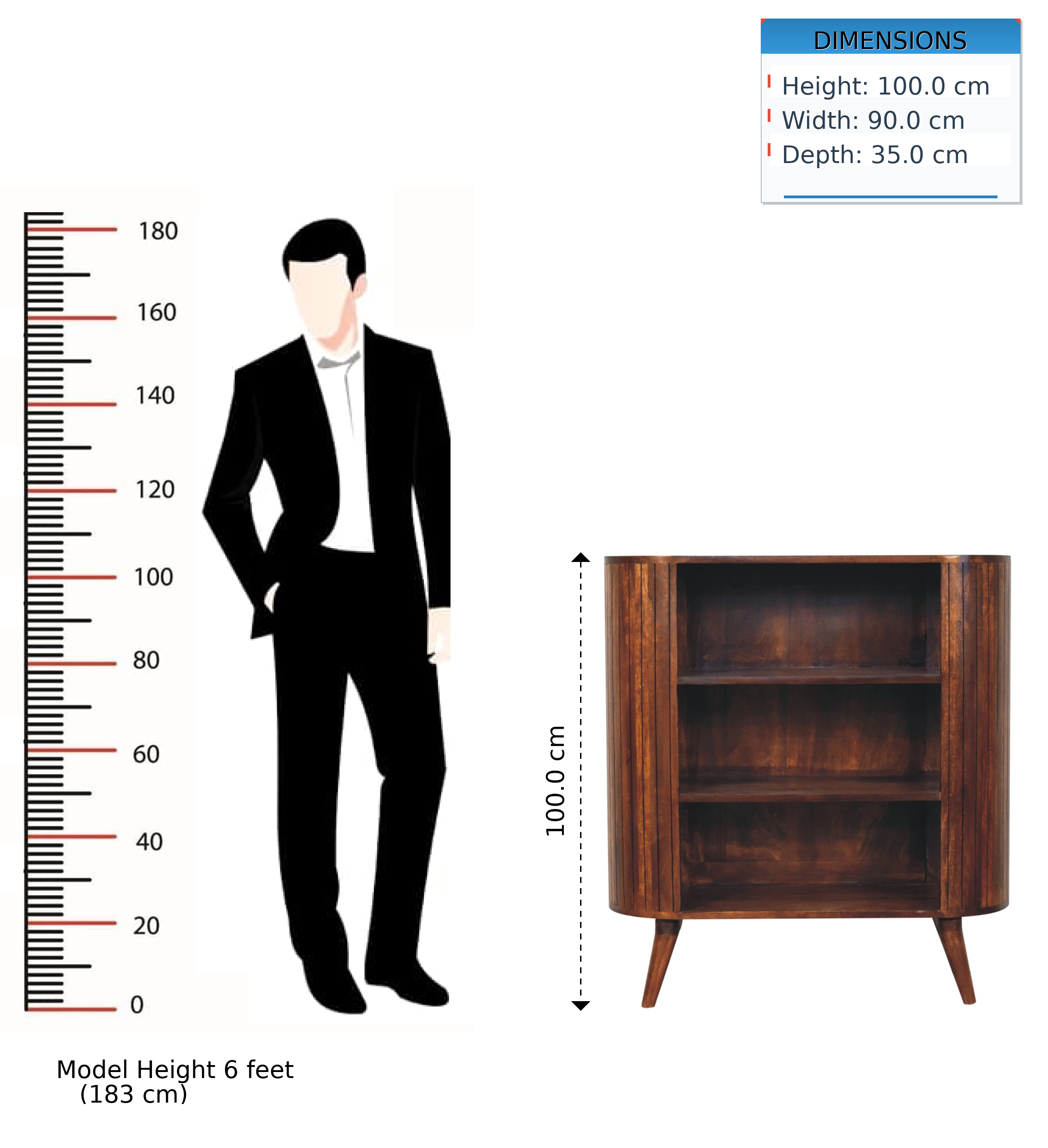 Cortez Open Cabinet Chestnut Wood