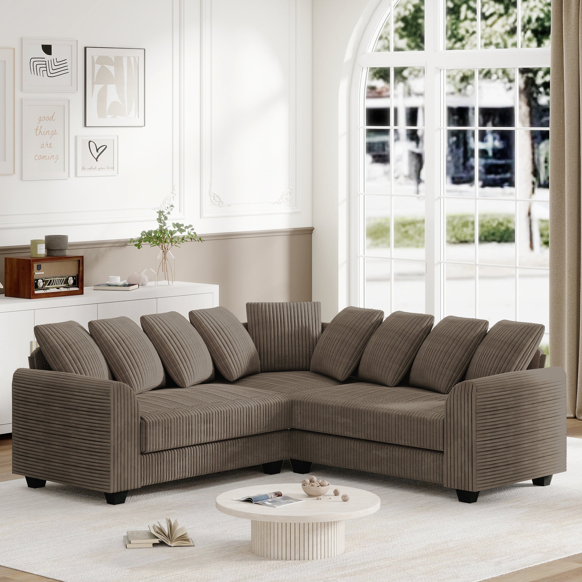 Modular Combination Sofa L-Shaped Corner with Movable Cushions
