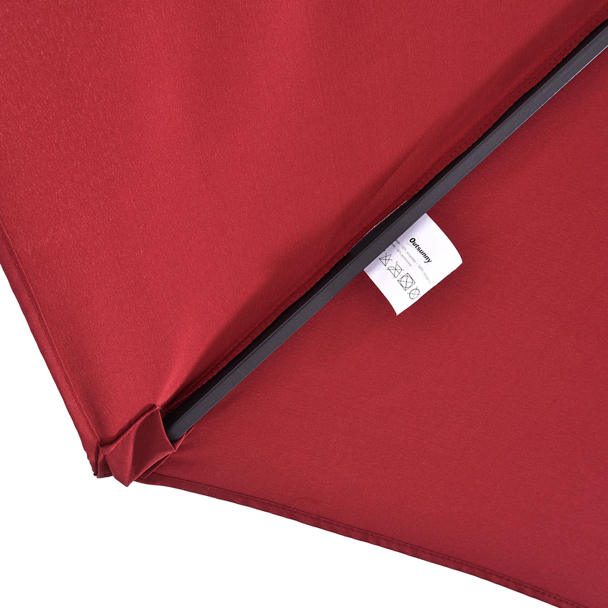 Parasol Garden Umbrella Double Patio 455 x 270 cm Hand Crank Oval, Wine Red