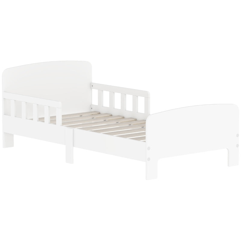 Children's Bed with Safety Rails, Toddler Bed for 3-8 Years, MDF White