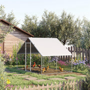 Chicken Coop Free-Range Enclosure, 300 x 200 x 200 cm, 4-6 Chickens, Steel, Silver