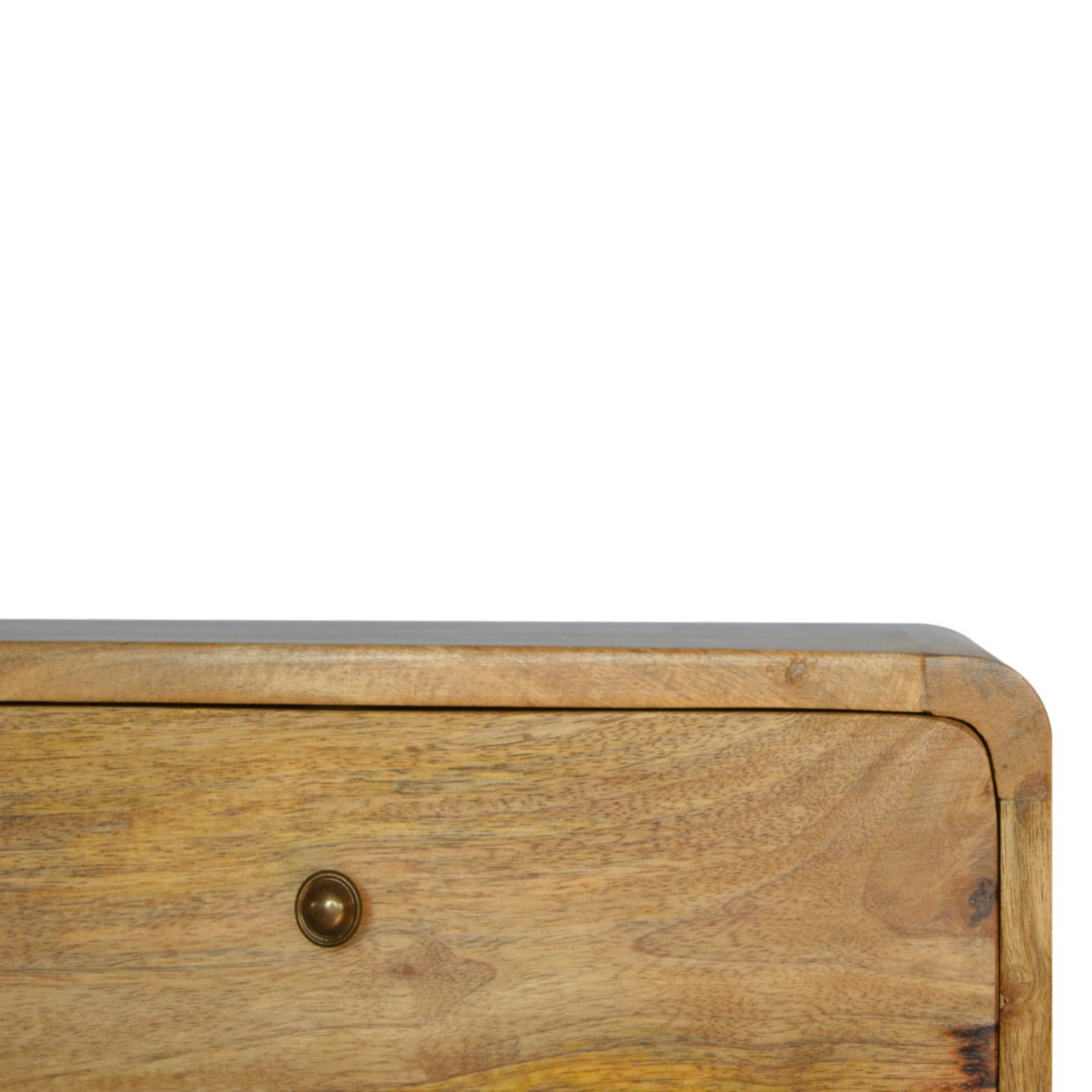 Solid Wood Floating Bedside 2 Drawer Brown
