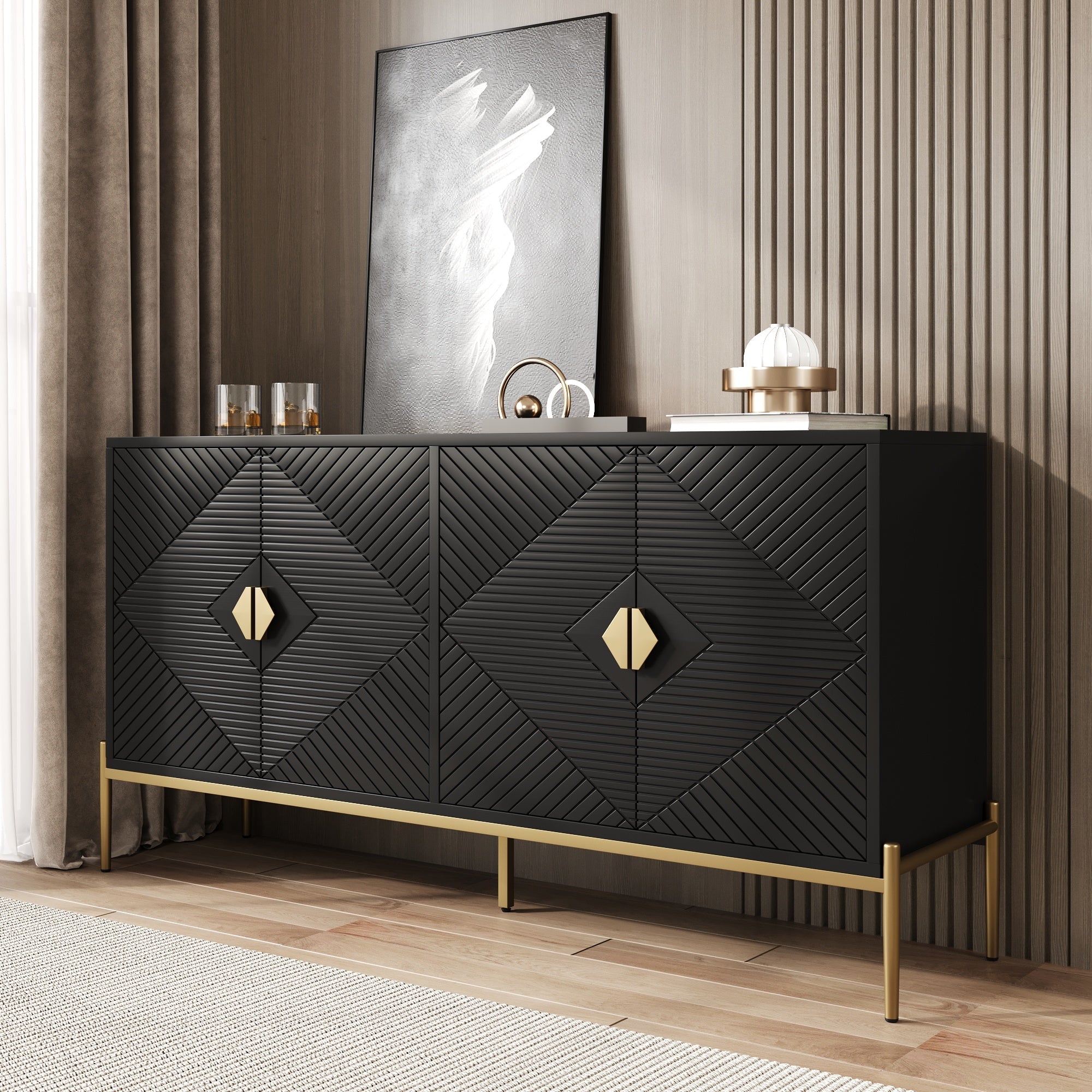 Modern Sideboard Cabinet Storage Chest of Drawers 162x40x80cm