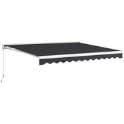 Folding Arm Awning 4x3m Electric Hand Crank Remote Control, Aluminum Grey