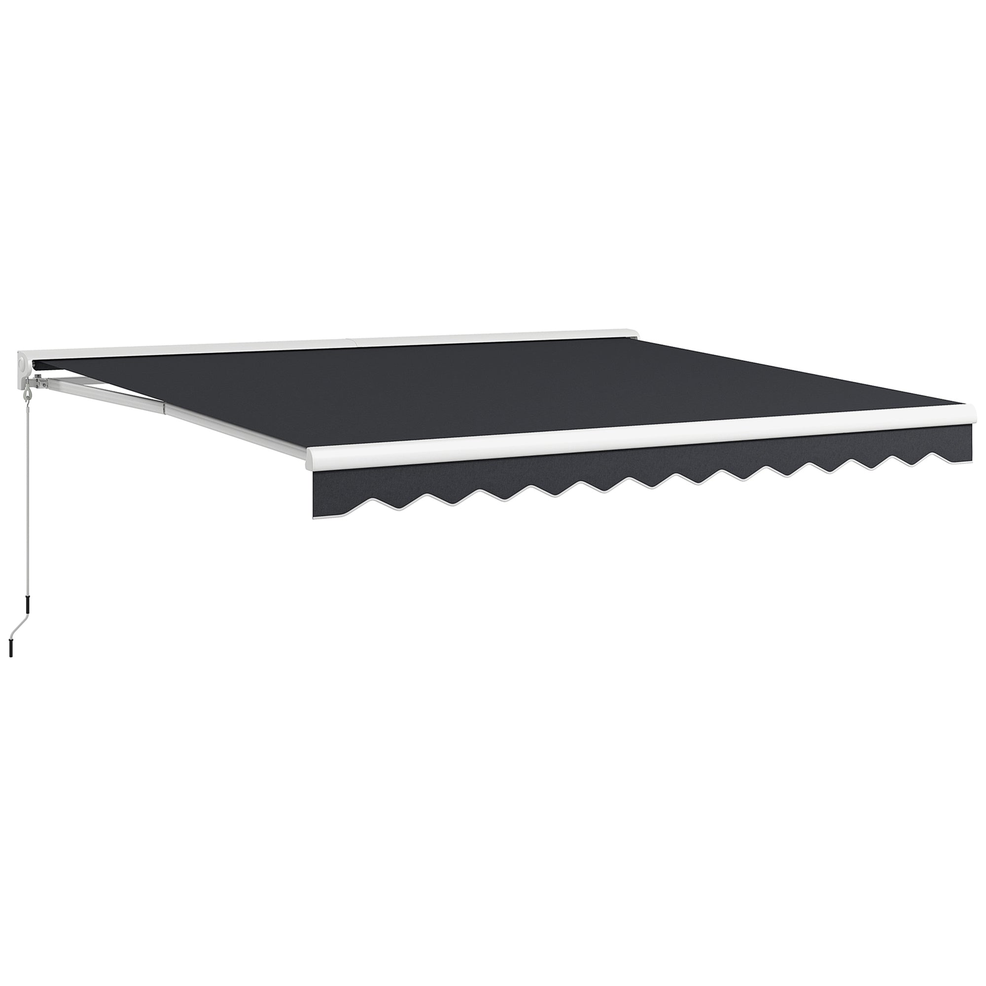 Folding Arm Awning 4x3m Electric Hand Crank Remote Control, Aluminum Grey