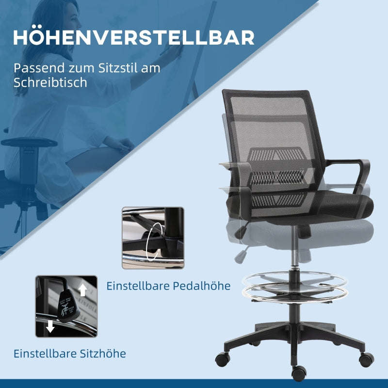 Vinsetto Office Chair Ergonomic Desk Swivel Chair Mesh Black