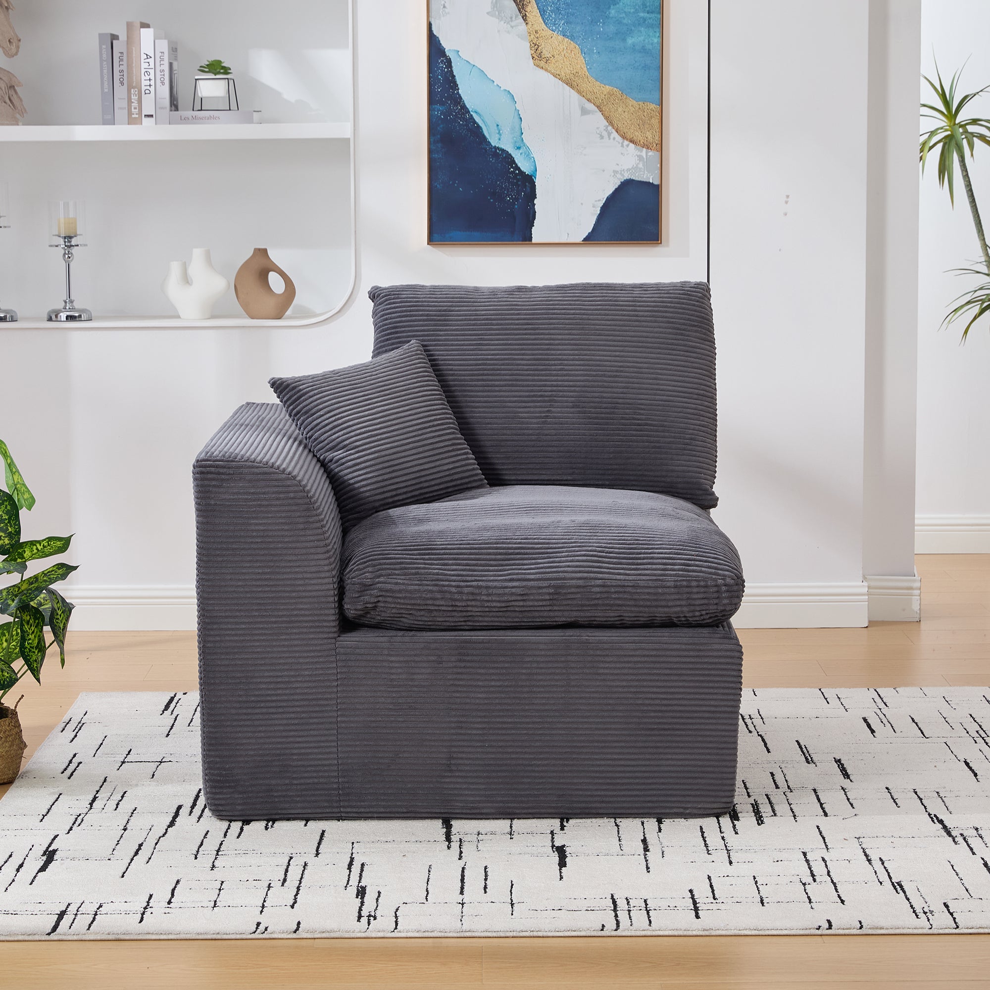 Armchair Single-Seater Modern Minimalist Fabric Cushion - Nordic Style