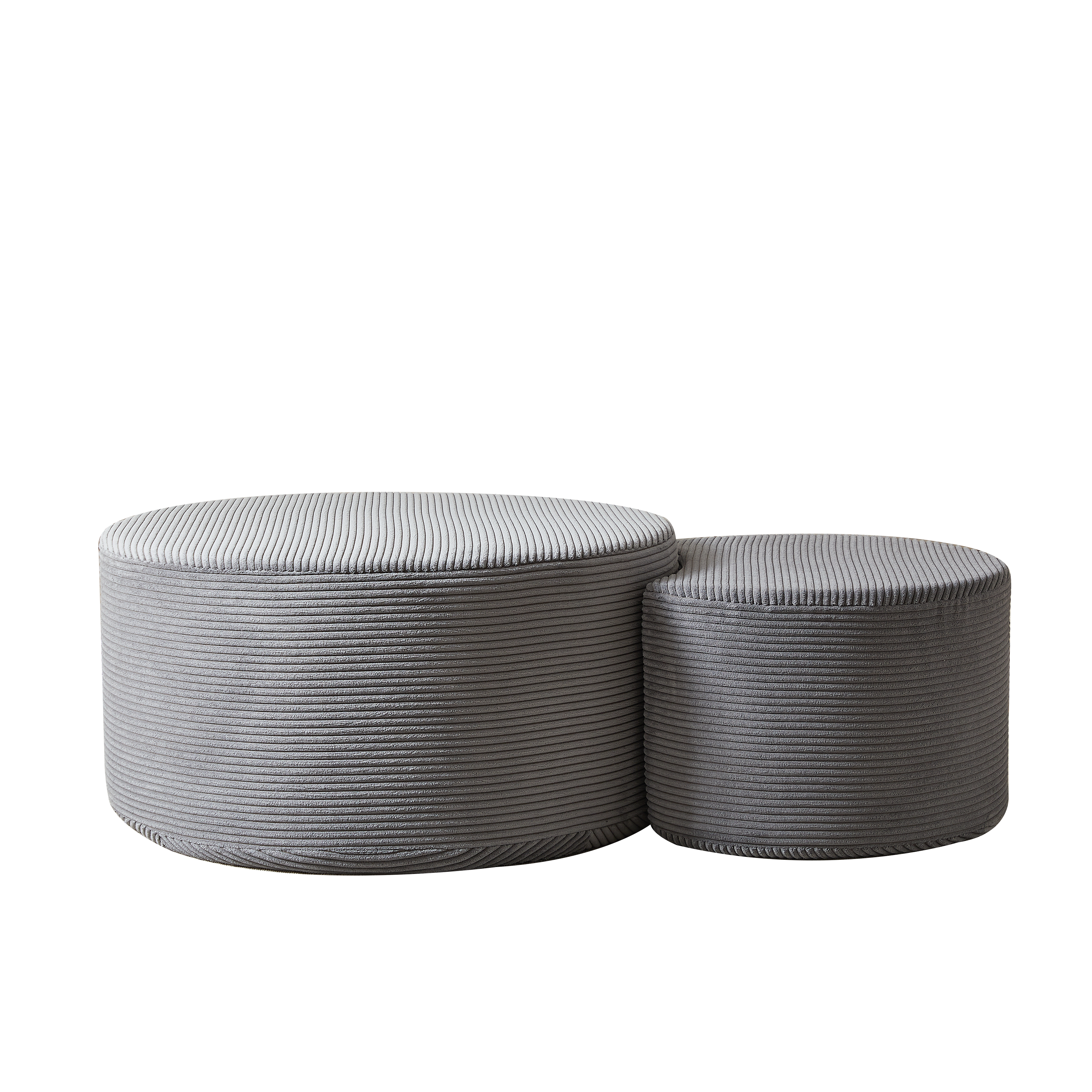Coffee Table Set, 2-Piece Upholstered Round Foam