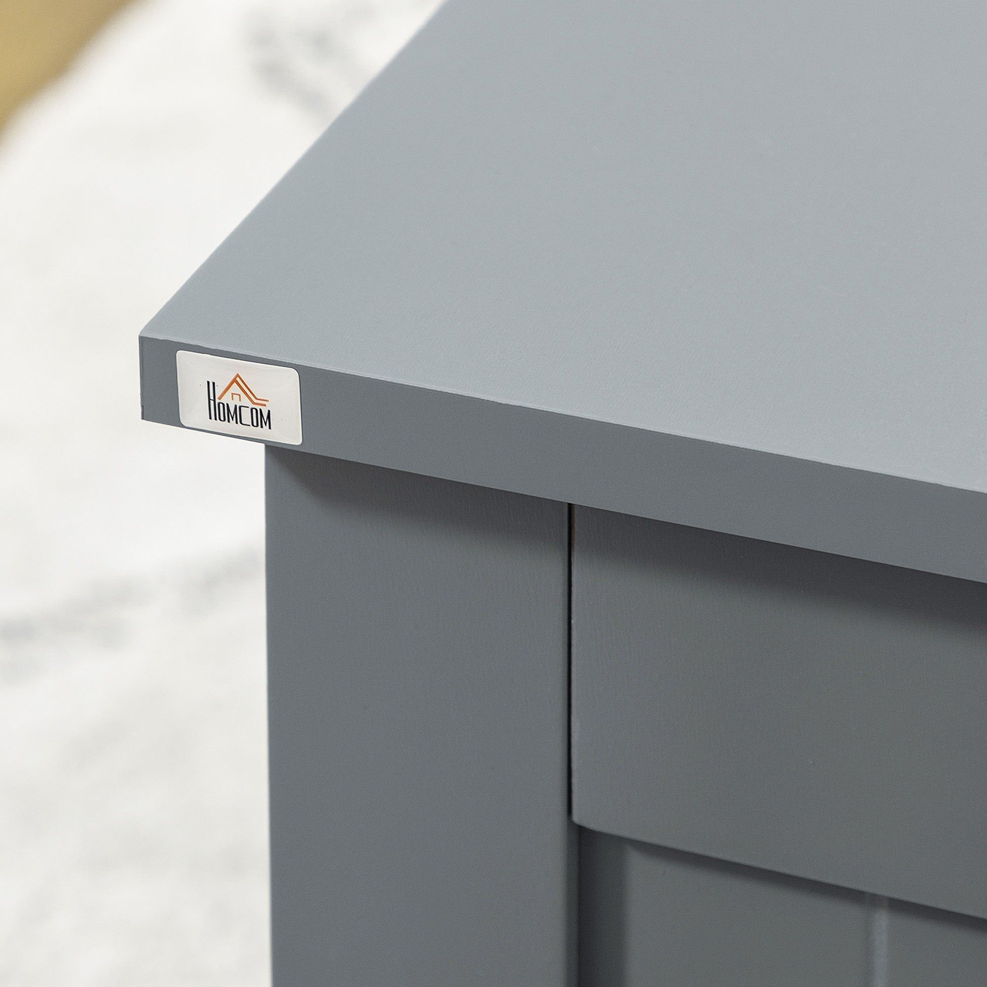 Storage Box Toy Chest Cabinet Organizer with Lid Safety Hinges, Grey