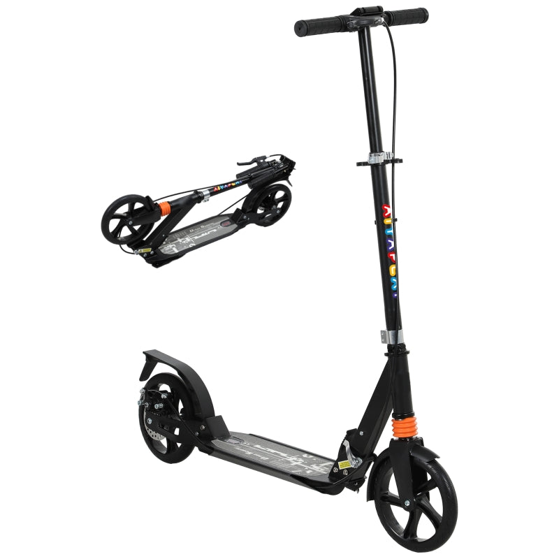 Children's Scooter with Adjustable Handlebars and Foldable Frame, Black