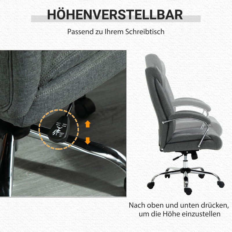 Vinsetto Office Chair, Rocking Function, Ergonomic, Swivel, Nylon Grey