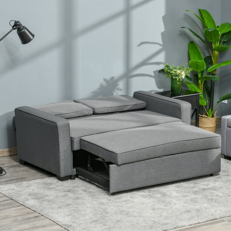 Double Sofa Bed with Adjustable Backrest, Pull Out, Click Clack, Grey