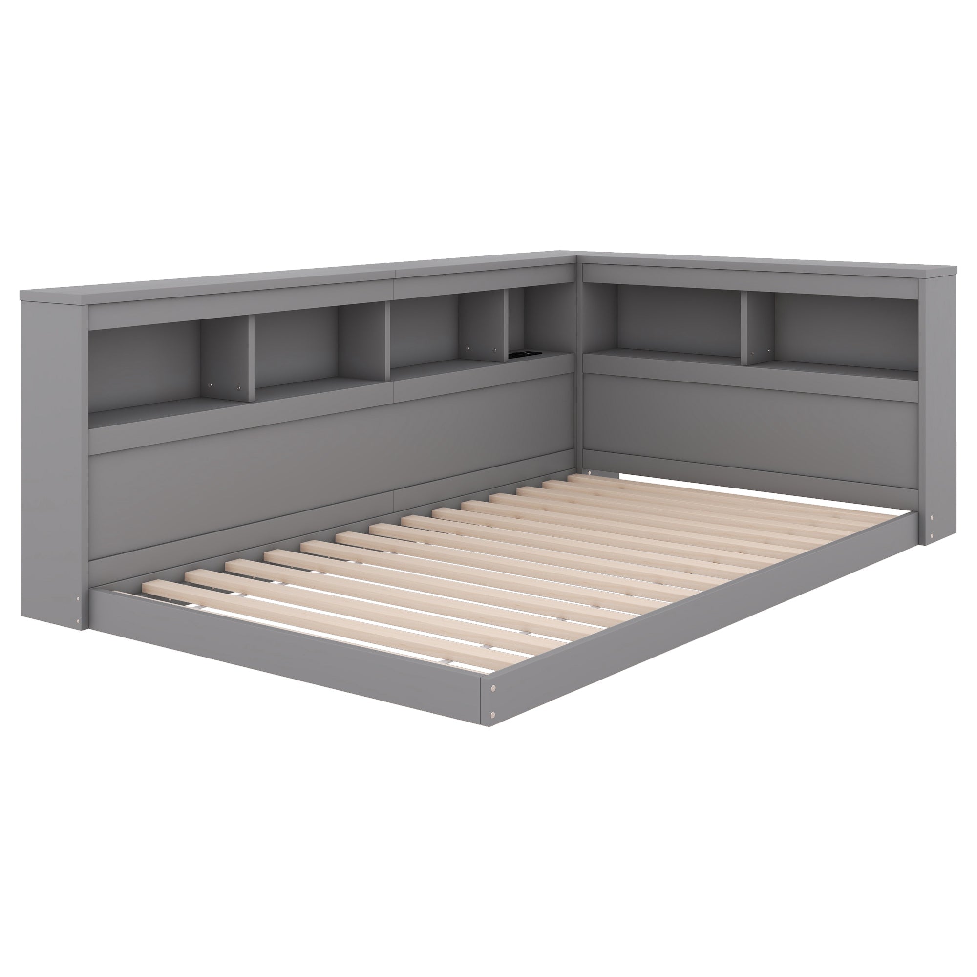 Daybed Sofa Bed 90x200cm Power Outlet 2 USB Ports - Chipboard Grey
