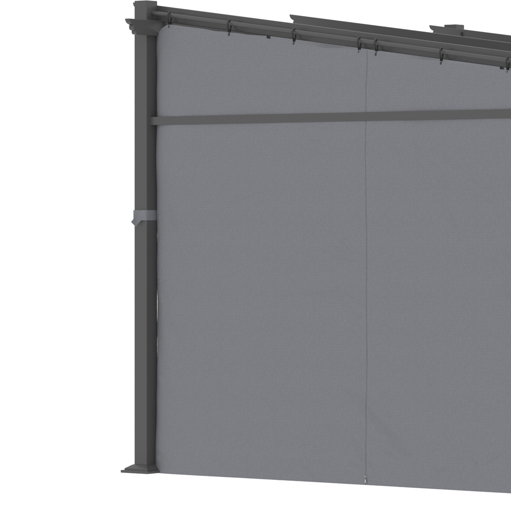 Pergola 2.97 x 2.95 m Water-Repellent Sunshade Side Panels Patio Cover, Dark Grey Polyester