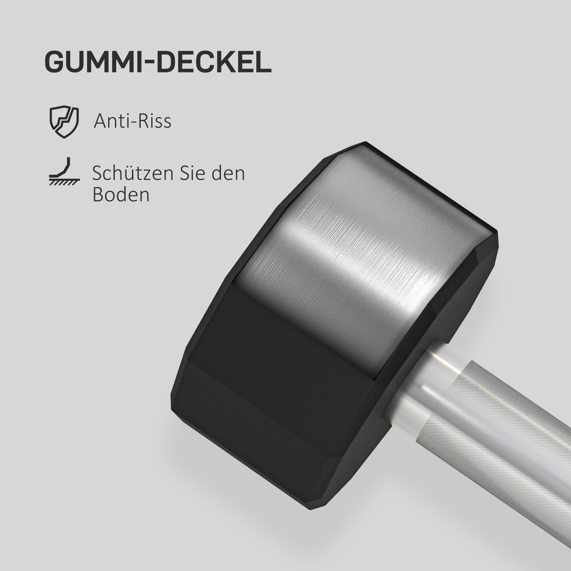 Dumbbell Set 20 kg, Non-Slip, Metal Black