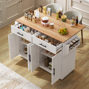 Serving Trolley Folding Tabletop Casters Interchangeable Legs - White