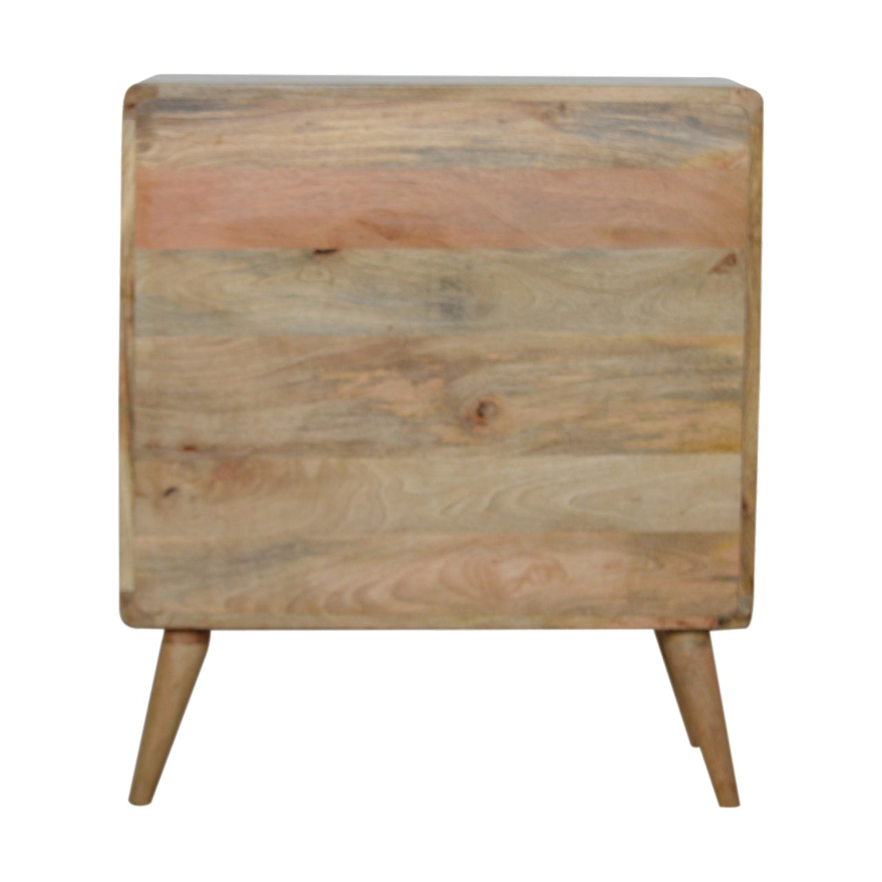 Solid Wood Curved Chest, 3 Drawers, Oak-ish Brown