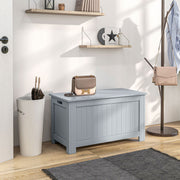 Storage Box Toy Chest Cabinet Organizer with Lid Safety Hinges, Grey