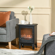 LED Electric Fireplace, Freestanding Flame Effect, 900/1800W, Black