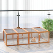Outdoor Run for Rabbits Small Animals 181x100x48cm Fir Wood Natural