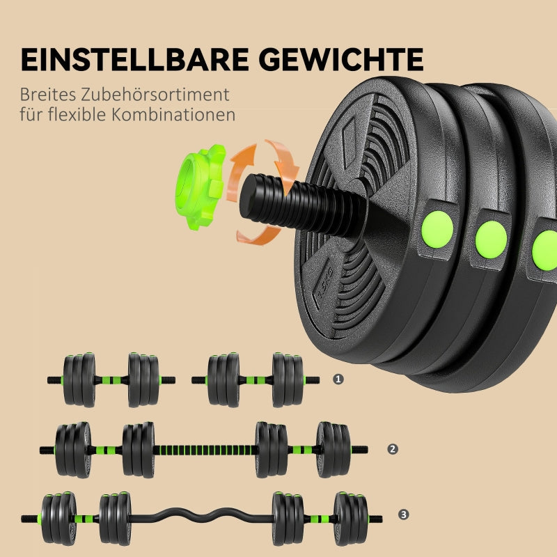 Adjustable Dumbbell Set 25 kg, Barbell Weight Training Set, Steel/Iron