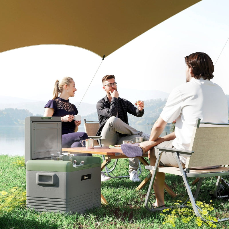 40L Portable Car Refrigerator - Light Green and Grey