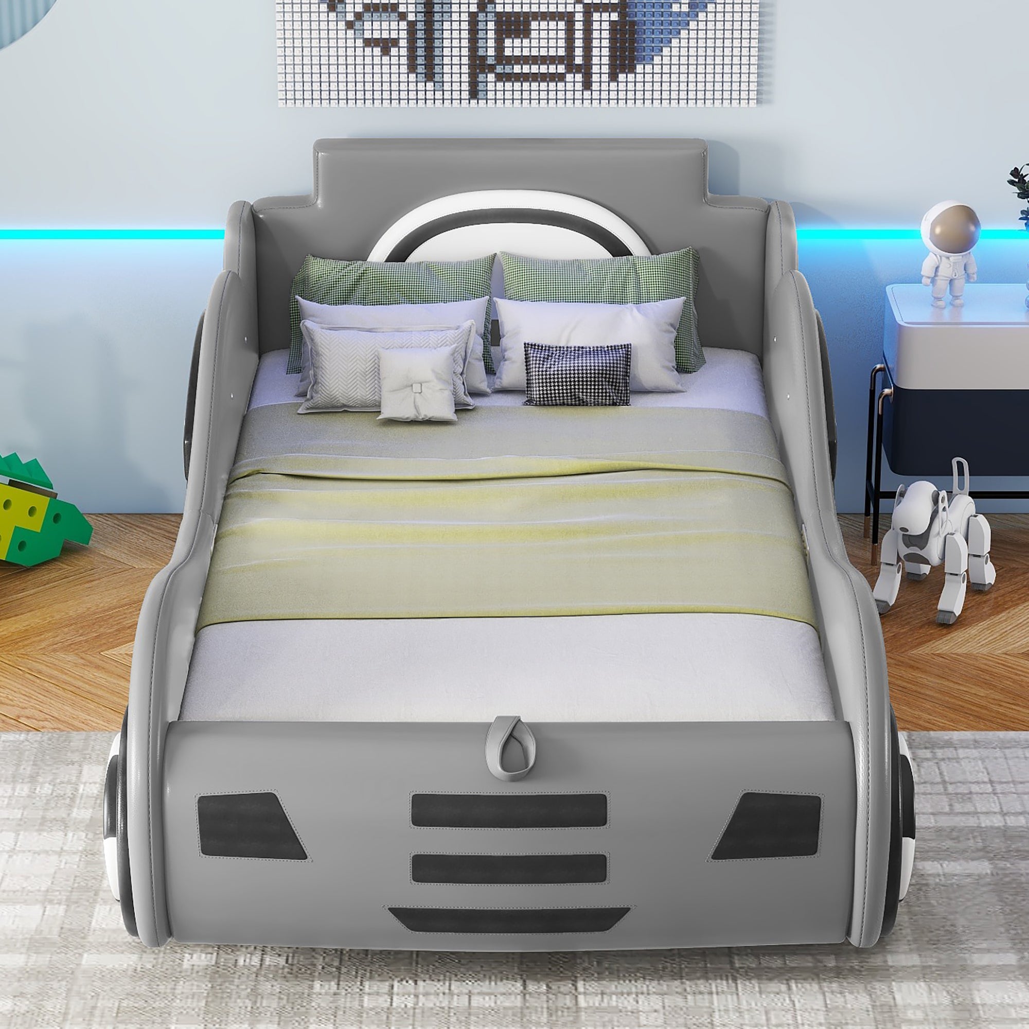 Car Bed 90x200cm Under-Bed Storage - Grey
