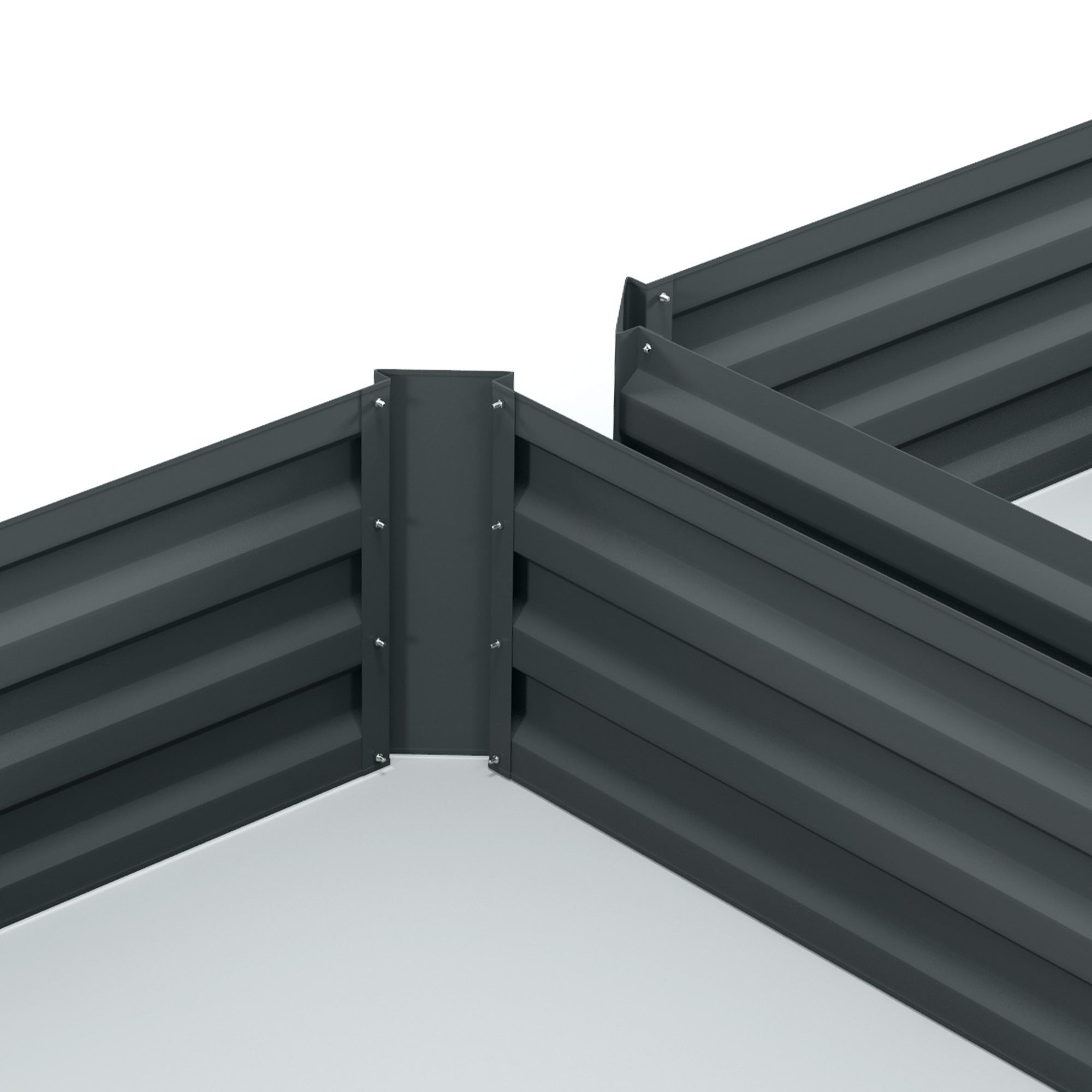 291L Raised Garden Bed, Elevated Galvanised Planter Box for Flowers, Herbs, Dark Grey