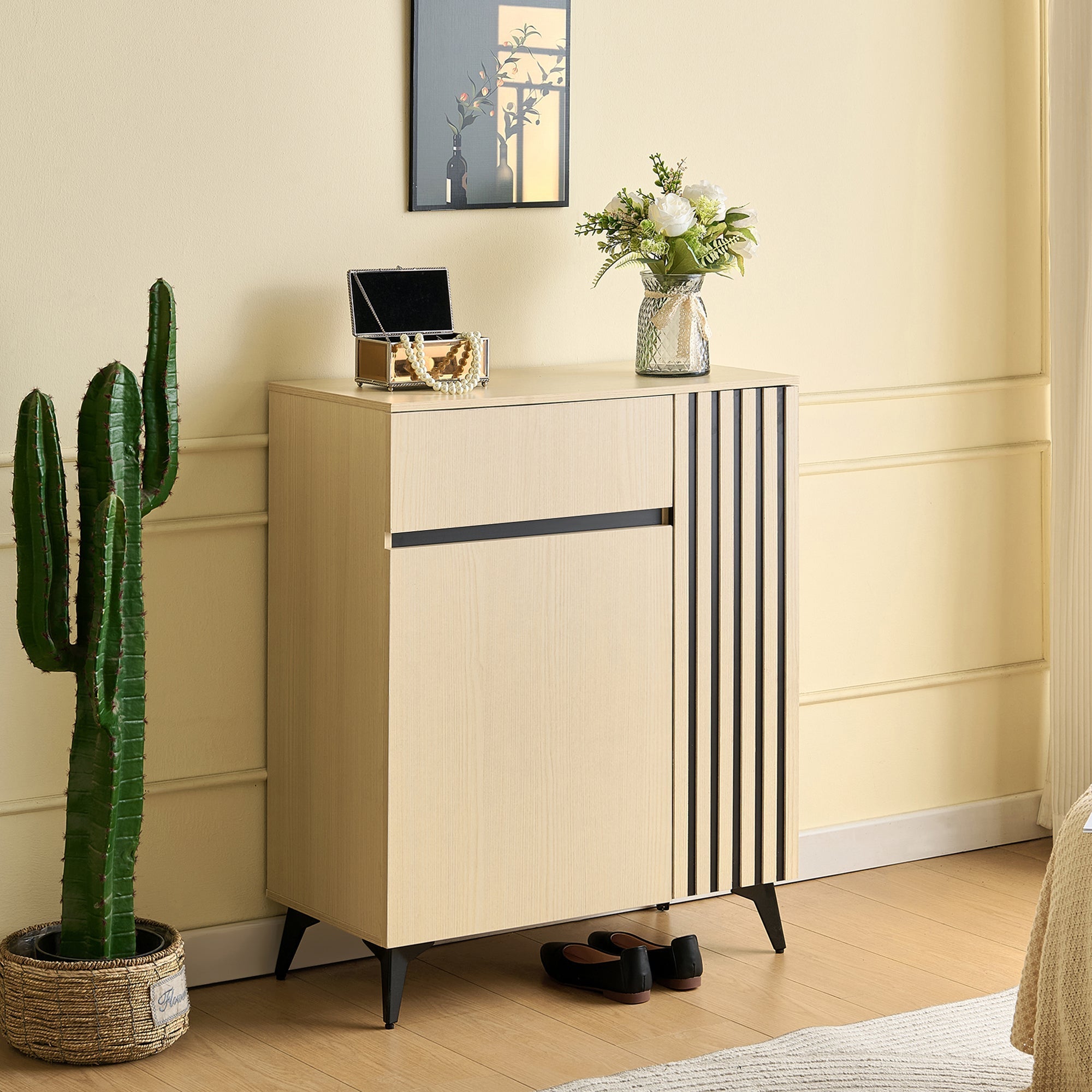 Sideboard Shoe Cabinet 2 Doors 1 Drawer Adjustable Shelves