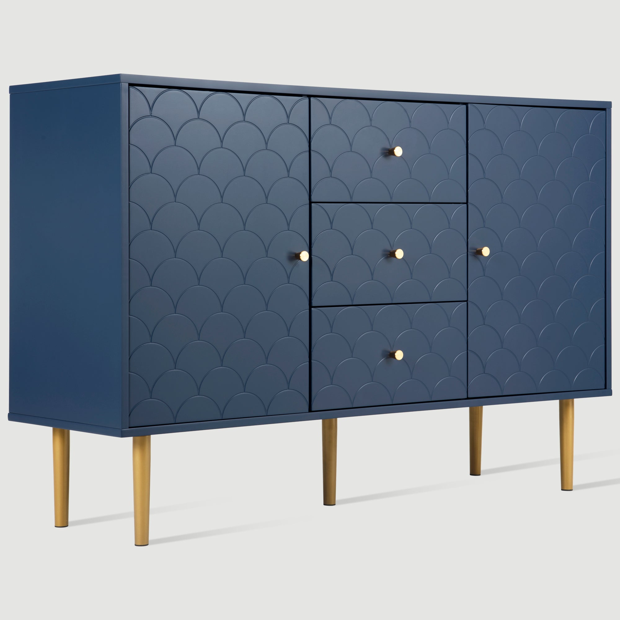 Sideboard Chest 2 Doors 3 Drawers Adjustable Shelf - Navy Blue