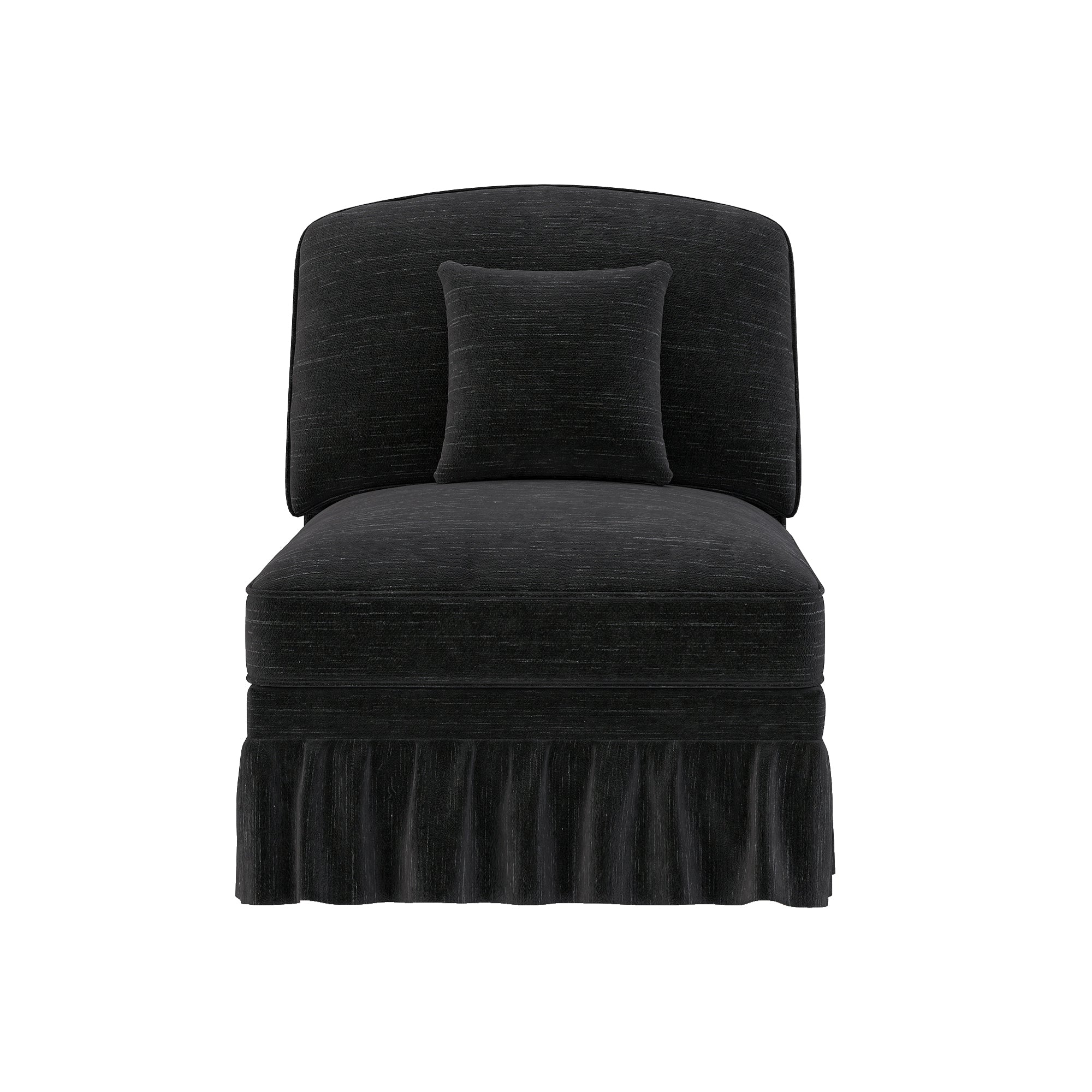 Windsor Armless Cloud Sofa with Chenille Fabric and 1 Cushion, Black