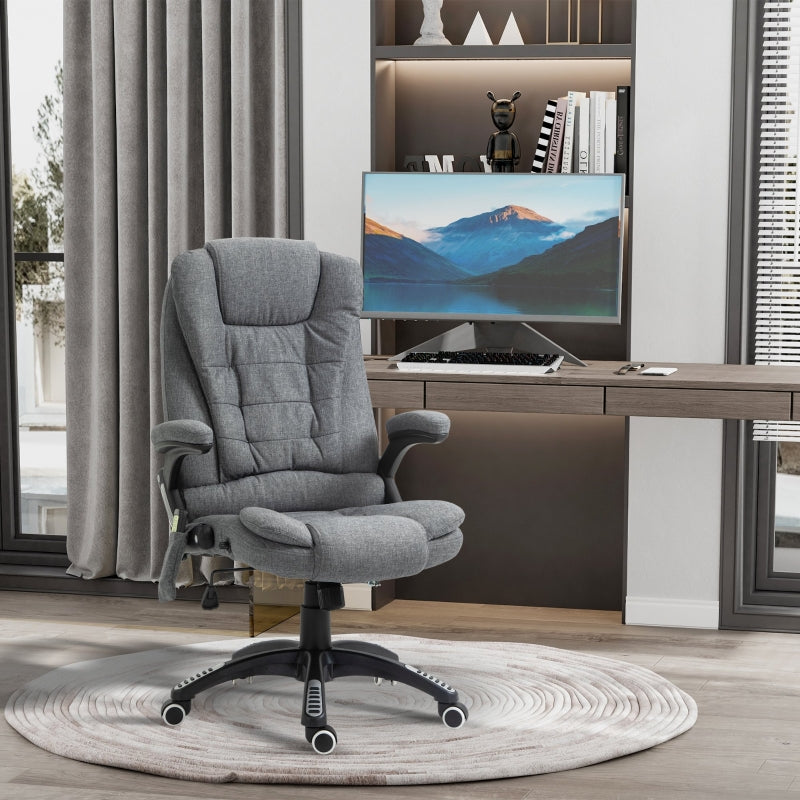 Vinsetto Massage Executive Office Chair, Ergonomic Adjustable, Gray