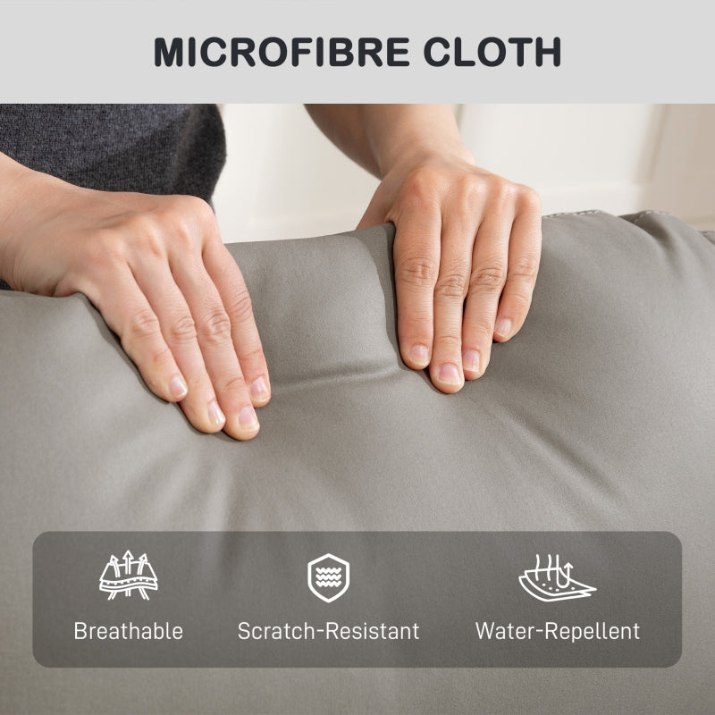 Recliner Armchair, Manual Reclining with Adjustable Leg Rest, Microfibre Grey