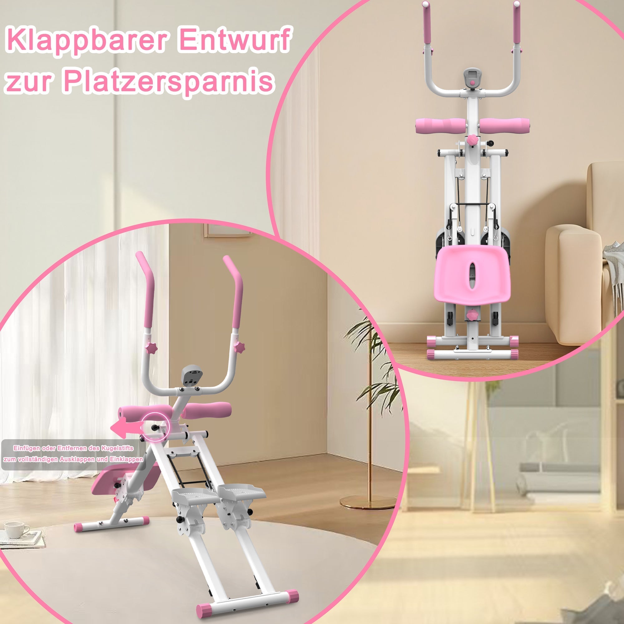 2-in-1 Stair Stepper & Abdominal Trainer - Foldable Full Body Home Gym