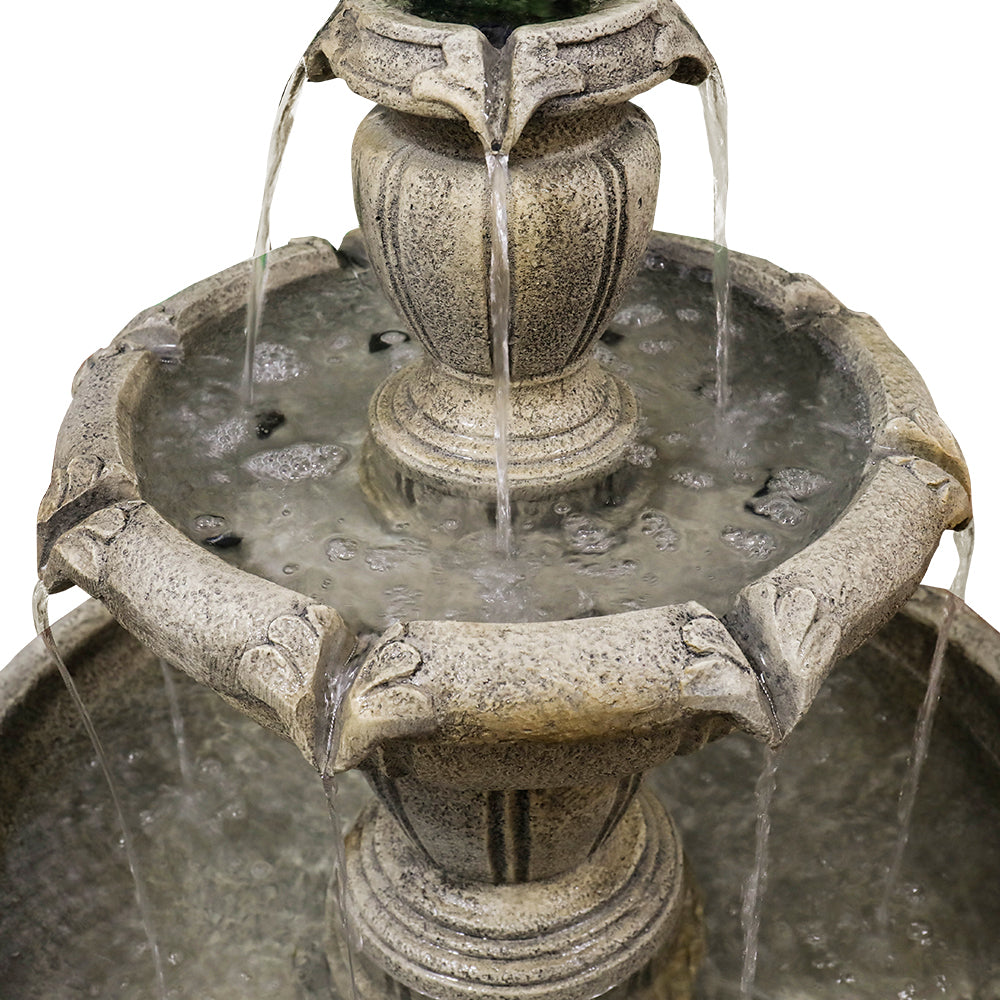 Fountain, Modern Outdoor 122cm High Electric Pump, Concrete