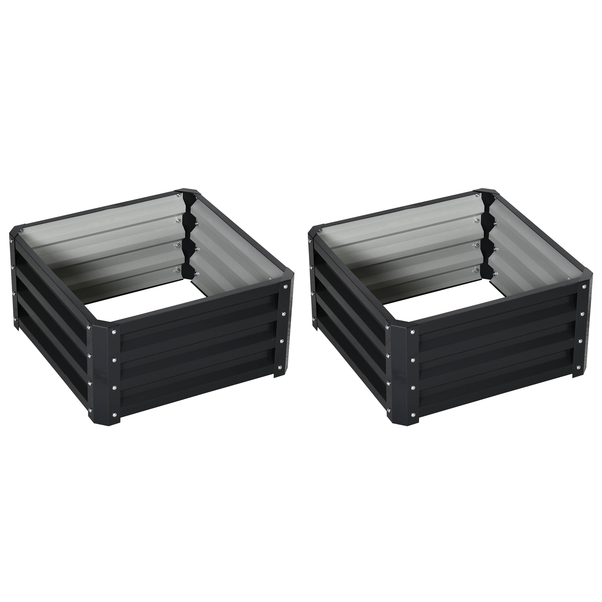 Planter Boxes, 60 x 60cm, Steel, Grey